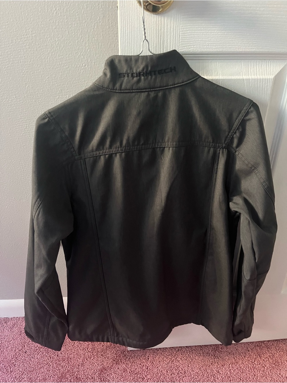 Storm Black Women's Leather Jacket - Stormtech Embroidered Collar